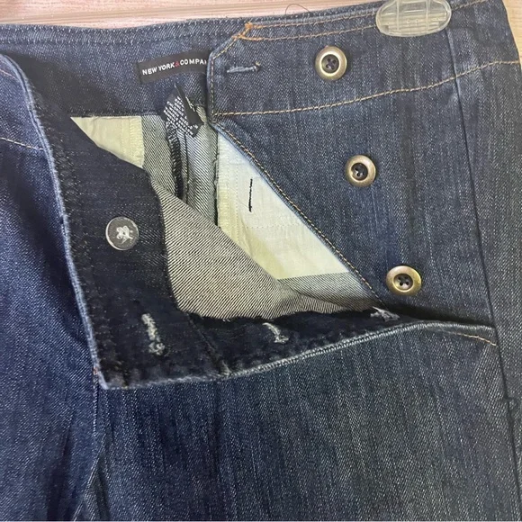 New York & Co Sailor Style  Boot Cut Wide Leg High Rise Jeans Size 10‎ - Picture 3 of 6